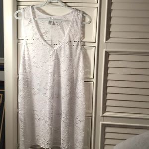 White polyester swim coverup